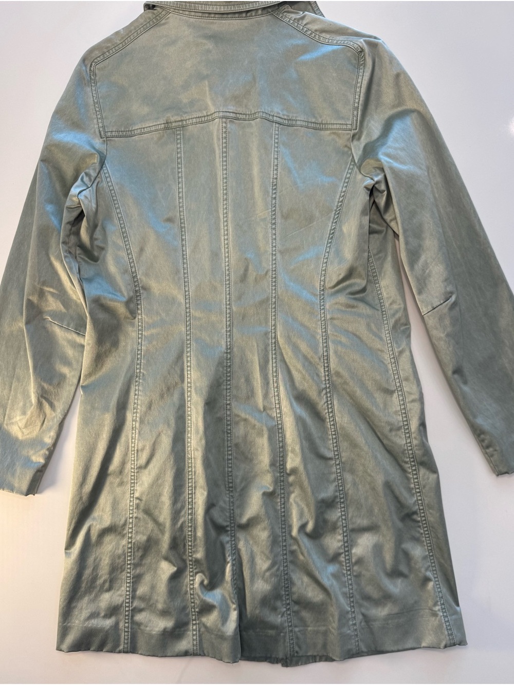Trench Coat - Sage Green Women's Trench Coat - Picture 10 of 12